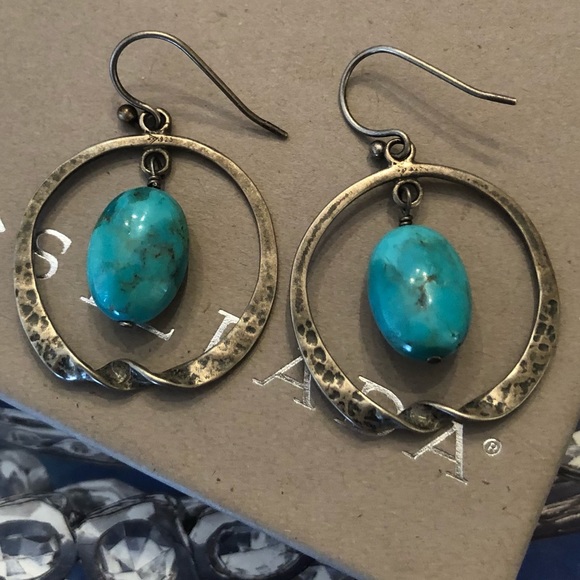 Vintage Silpada Sterling Silver Turquoise Earrings - Picture 6 of 14